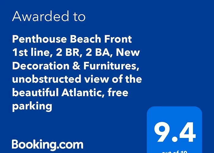 Penthouse Beach Front 1St Line, 2 Bedroom 2 Ba, New Decoration & Furnitures, Unobstructed View Of The Beautiful Atlantic, Free Parking